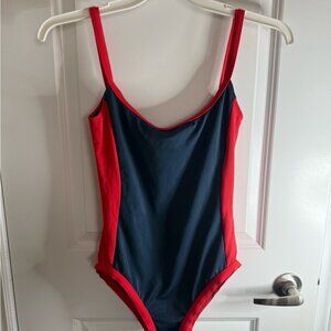 Marc By Marc Jacobs Navy and Red One-Piece Swimsuit